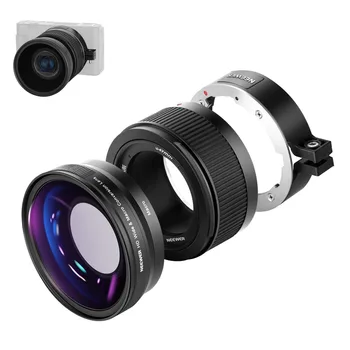 Конверсионный обектива на камерата|0,75 X широкоъгълен обектив, 10x макросъемка подходящи за преобразуване на обектива Sony ZV1 24 мм широкоъгълен обектив 18 mm
